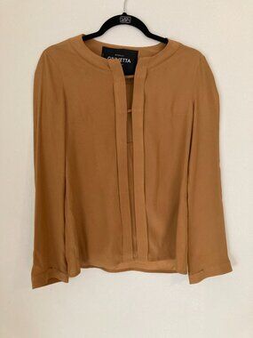 GIULIETTA Italian Silk Blouse Mustard/Gold Very Tom Ford 90s Era